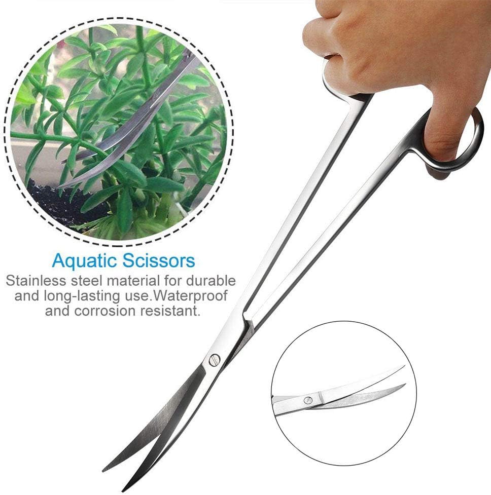 Aquascaping Tools, 5 in 1 Stainless Steel Aquarium Tool Set with Wave Scissors, Tweezers, Spatula, Squirt Feeder, PH Tester for Fish Tank Aquatic Plant Aquascaping Tools, 5 in 1 Stainless Steel Aquarium Tool Set with Wave Scissors, Tweezers, Spatula, Squirt Feeder, PH Tester for Fish Tank Aquatic Plant