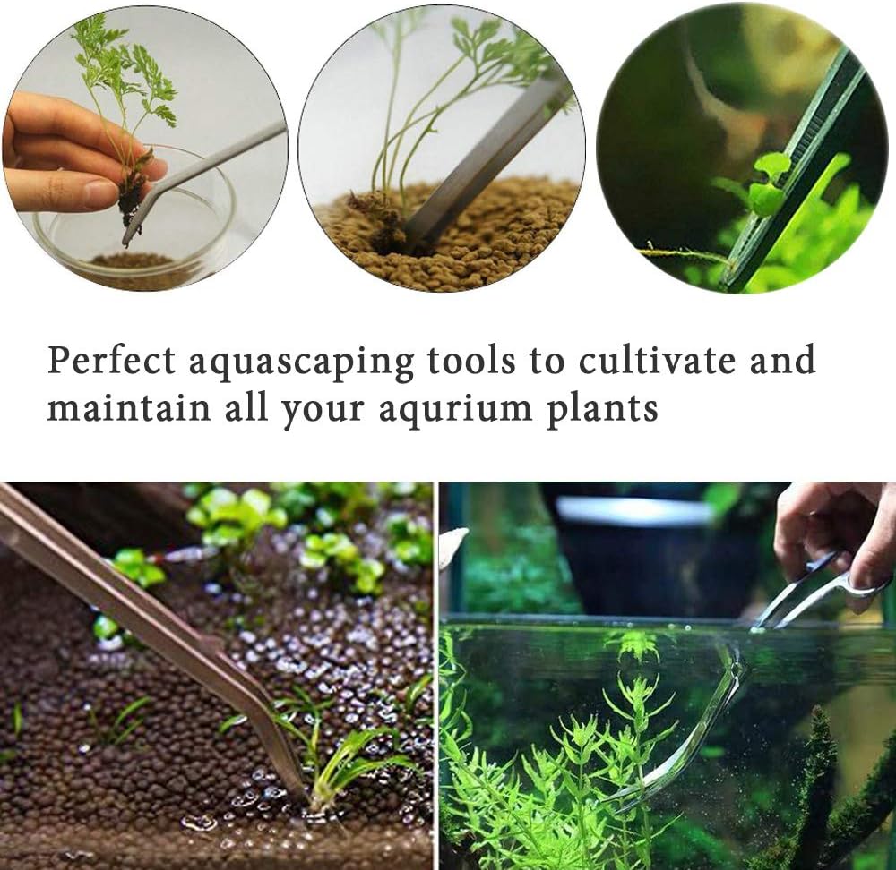 Aquascaping Tools, 5 in 1 Stainless Steel Aquarium Tool Set with Wave Scissors, Tweezers, Spatula, Squirt Feeder, PH Tester for Fish Tank Aquatic Plant Aquascaping Tools, 5 in 1 Stainless Steel Aquarium Tool Set with Wave Scissors, Tweezers, Spatula, Squirt Feeder, PH Tester for Fish Tank Aquatic Plant