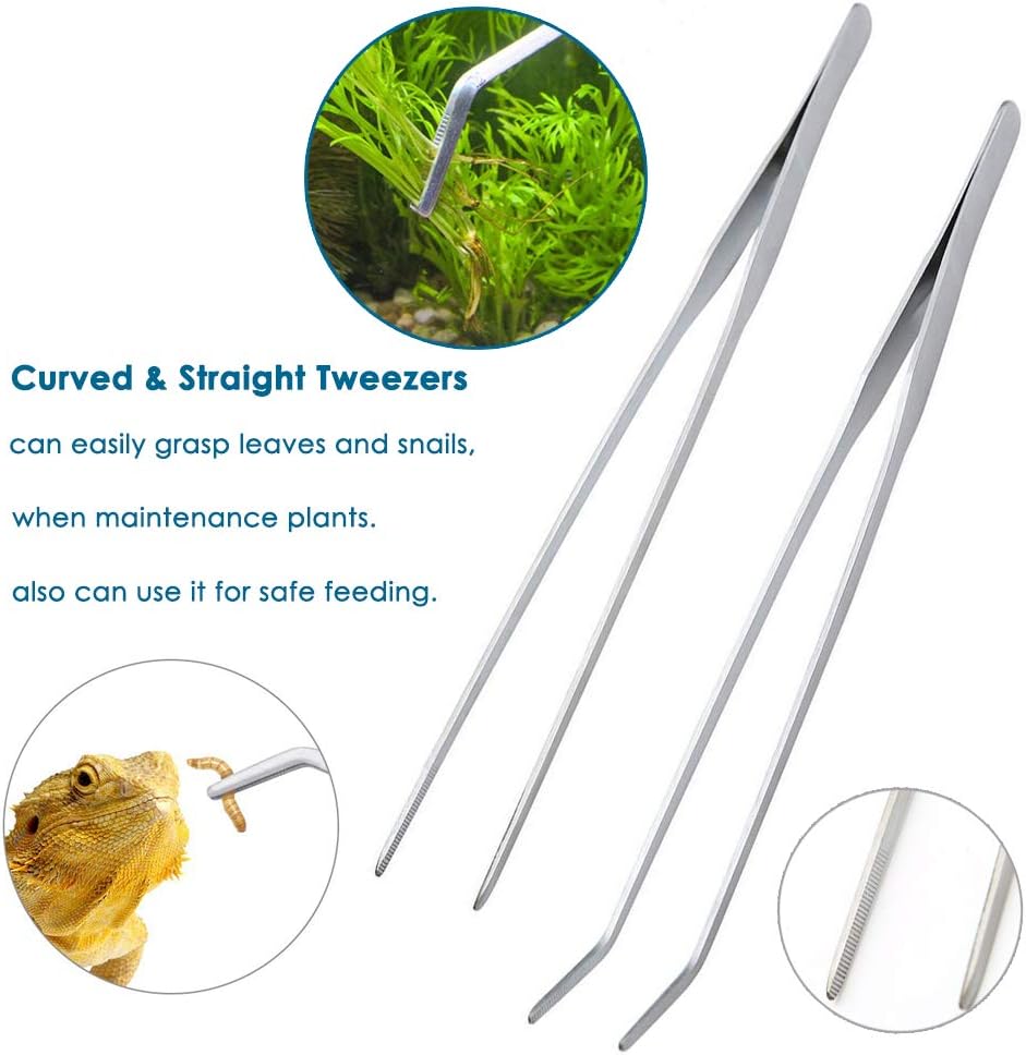 Capetsma Aquascape Long Stainless Steel Plant Tools Set - Aquarium Tweezers, Scissors, Spatula, Algae Scrapers - Fish Tank Cleaning Kit Capetsma Aquascape Long Stainless Steel Plant Tools Set - Aquarium Tweezers, Scissors, Spatula, Algae Scrapers - Fish Tank Cleaning Kit