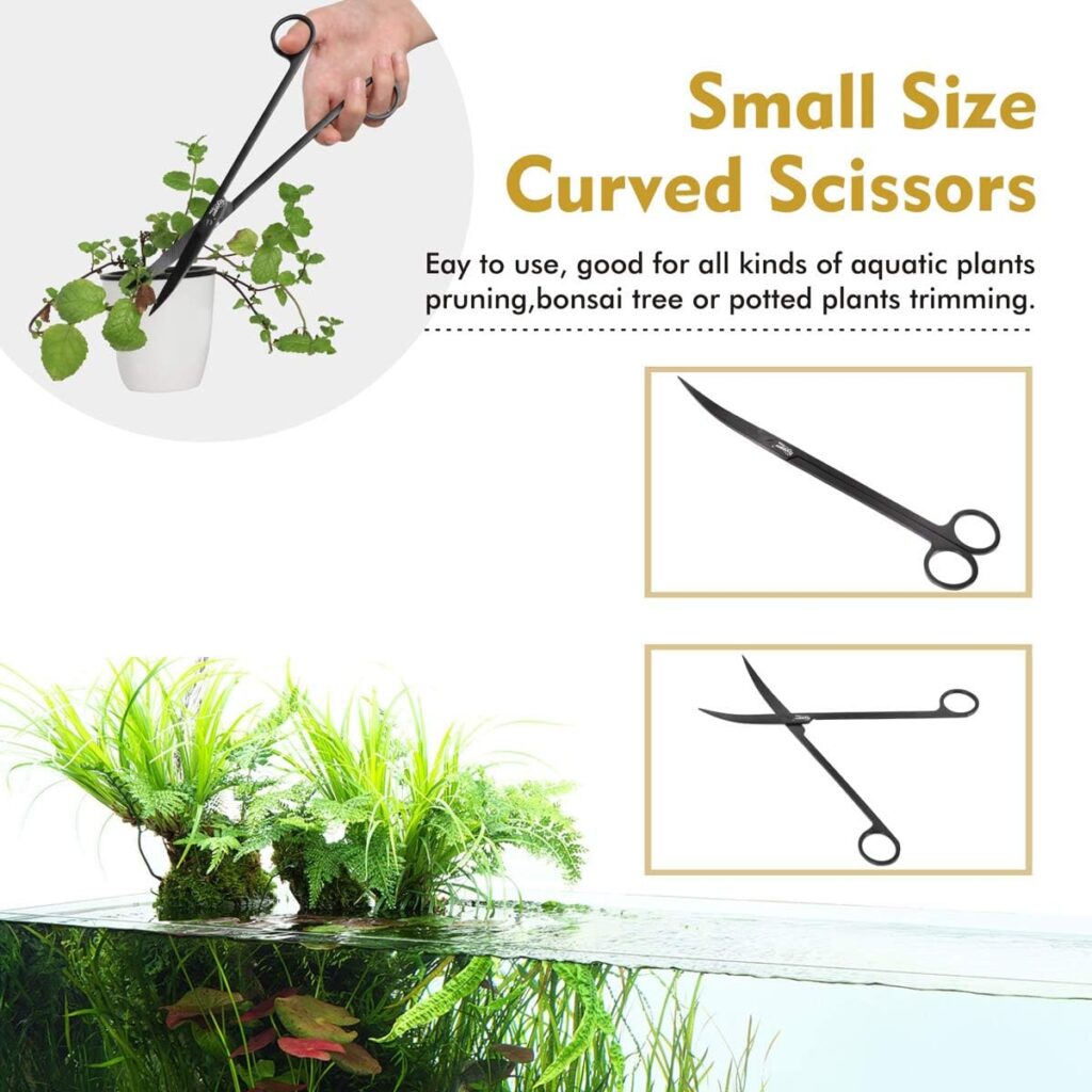 hygger Long Stainless Steel Premium Aquarium Tools, 4 PCS Aquatic Plant Tweezers Scissors Spatula Kits Comes with 1 Cleaning Cloth, for Fish Tank Starters hygger Long Stainless Steel Premium Aquarium Tools, 4 PCS Aquatic Plant Tweezers Scissors Spatula Kits Comes with 1 Cleaning Cloth, for Fish Tank Starters