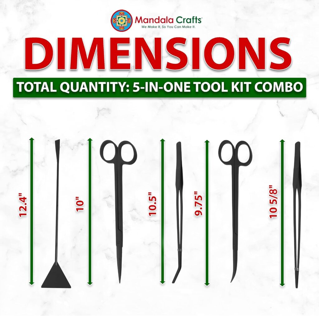 Mandala Crafts Rainbow Stainless Steel Aquascape Tools Kit - Aquascaping Tools Aquarium Tweezers Tongs Aquarium Scissors for Aquarium Plants Fish Tank - Terrarium Tools Mandala Crafts Rainbow Stainless Steel Aquascape Tools Kit - Aquascaping Tools Aquarium Tweezers Tongs Aquarium Scissors for Aquarium Plants Fish Tank - Terrarium Tools